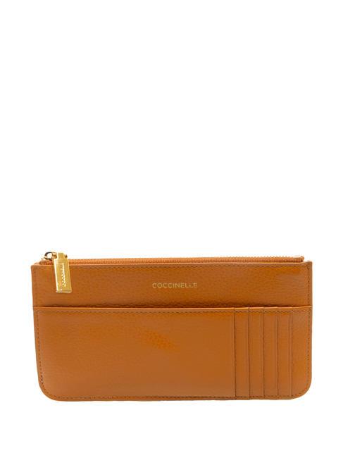 COCCINELLE STEVIE Großer Kartenhalter aus Leder mit Reißverschluss Paprika - Brieftaschen Damen