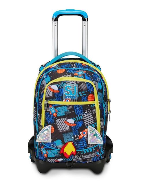 SJGANG GO TO SPACE BOY 3-in-1-Trolley-Rucksack, abnehmbar fluoreszierendes Türkis - Rucksäcke mit Trolleyfunktion