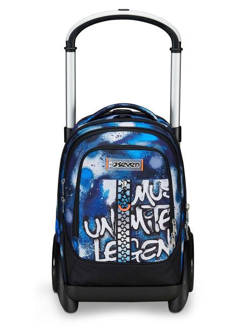 SEVEN TYRE RETROCOLOR Rucksack mit Trolley, abnehmbar blautief - Rucksäcke mit Trolleyfunktion