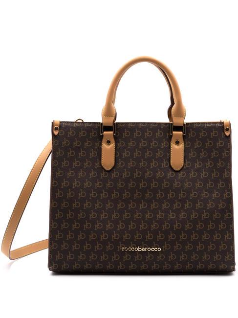 ROCCOBAROCCO MONOGRAM Logo Handtasche, mit Schultergurt braun - Damentaschen