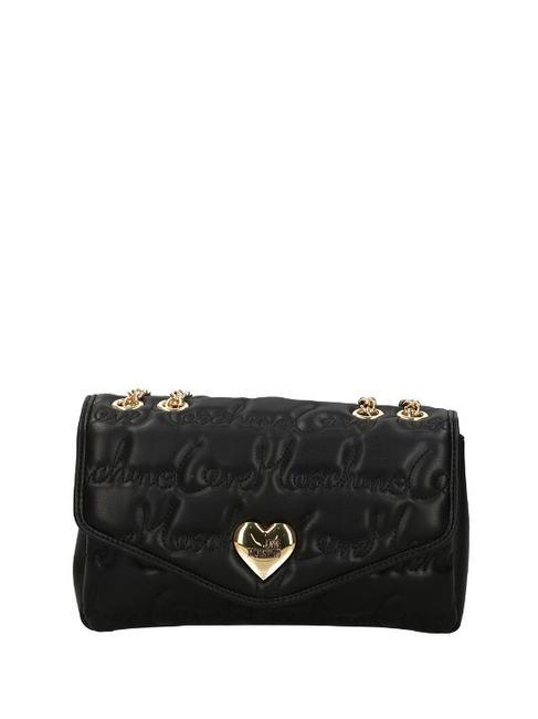 LOVE MOSCHINO GOLD HEART Convertible Schulter-/Umhängetasche Schwarz - Damentaschen