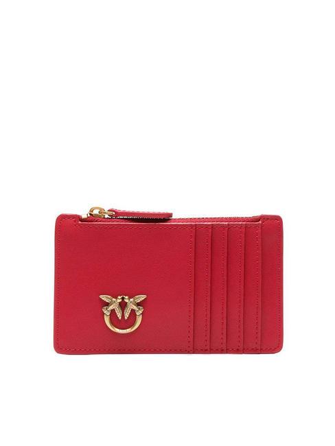PINKO AIRONE Kartenhalter / Geldbörse rot-antikgold - Brieftaschen Damen