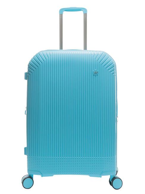 LESAC LIGHT POP 1 Mittelgroßer erweiterbarer Trolley wasserblau - Harte Trolleys