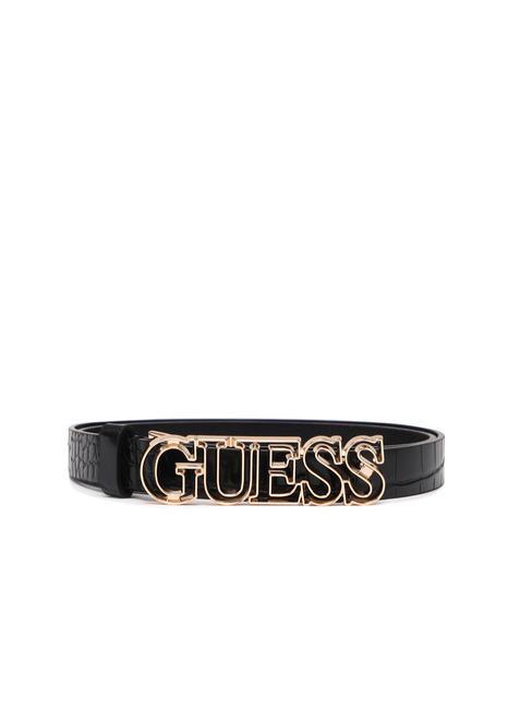GUESS SESTRI Gürtel mit Kroko-Print SCHWARZ - Gürtel