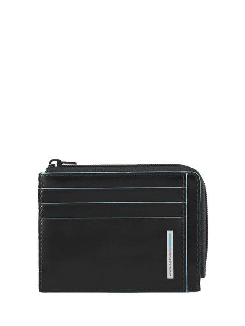 PIQUADRO BLUE SQUARE  Kartenetui aus Leder, mit Reißverschluss Schwarz - Brieftaschen Damen