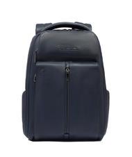 PIQUADRO HEDLEY 14-Zoll-Laptop-Rucksack aus Leder Blau - PC-Rucks&auml;cke - 1