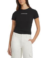 GUESS JEANS SLIM LOGO Slim-Fit-Stretch-T-Shirt - T-Shirts und Tops f&uuml;r Damen