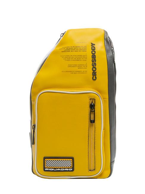 PIQUADRO ERMES Beuteltasche aus Leder Gelb - Umhängetaschen Herren