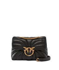 PINKO LOVE PUFF MINI Mini-Umh&auml;ngetasche aus Nappa schwarz-antikgold - Damentaschen - 1