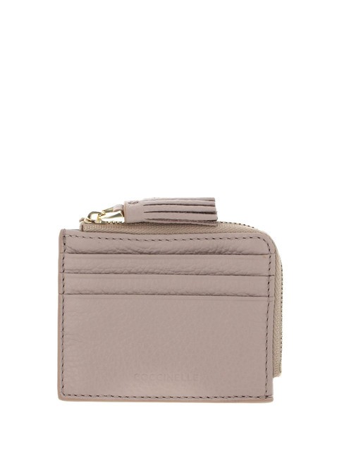 COCCINELLE TASSEL Kartenetui mit Reißverschluss aus gehämmertem Leder Rosetten - Brieftaschen Damen