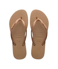 HAVAIANAS SLIM LOGO Flip Flops ros&eacute; / gold - Damenschuhe - 1