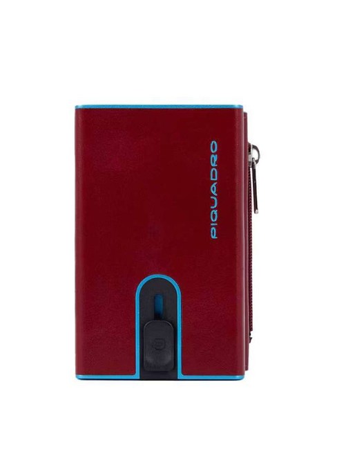 PIQUADRO BLUE SQUARE Lederbrieftasche mit Schiebesystem ROT - Brieftaschen Herren