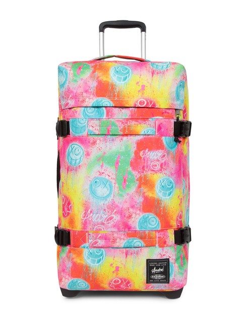 EASTPAK TRANSIT'R L x ANDRÈ Großer Trolley Fluo-Wolken - Halbharte Trolleys