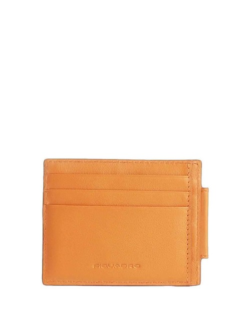 PIQUADRO URBAN Kreditkartenetui aus Leder mit Reißverschluss ORANGE - Brieftaschen Herren