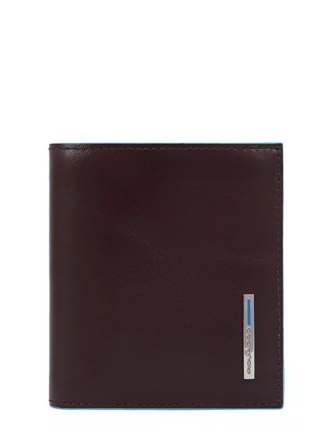 PIQUADRO BLUE SQUARE Dreifach-Geldbörse aus Leder MAHAGONI - Brieftaschen Herren