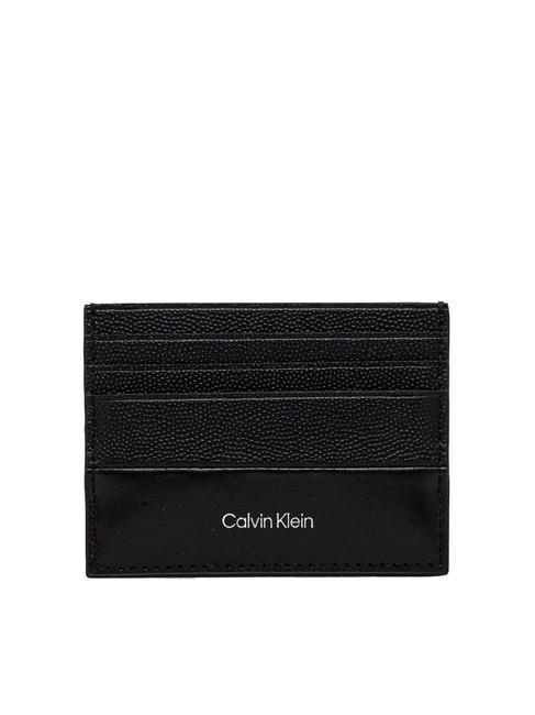 CALVIN KLEIN CK MUST 6-cc-Kartenetui aus Leder schwarzes Kaviarkorn/glatt - Brieftaschen Herren