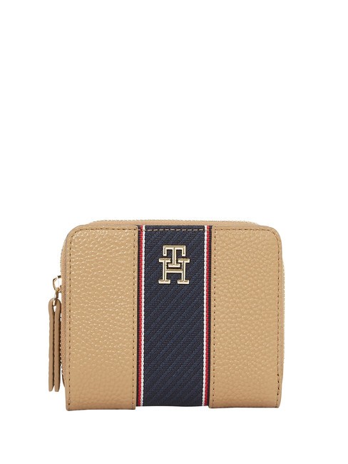 TOMMY HILFIGER TH LEGACY Kleine Geldbörse mit umlaufendem Reißverschluss Safari-Leinwand - Brieftaschen Damen