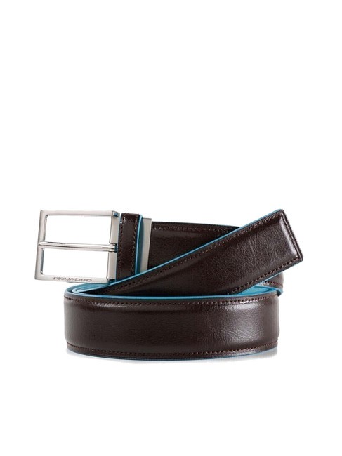 PIQUADRO BLUE SQUARE Individuell kürzbarer Gürtel aus Leder MAHAGONI - Gürtel
