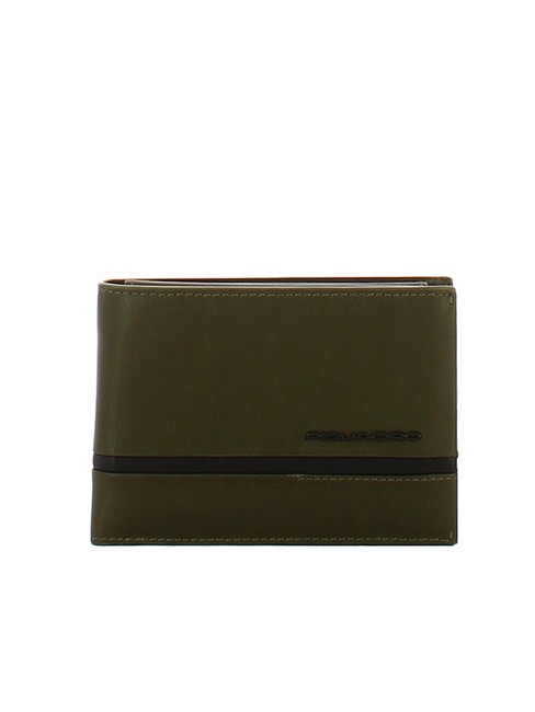 PIQUADRO W117 Herren Geldbörse aus Leder GRÜN - Brieftaschen Herren
