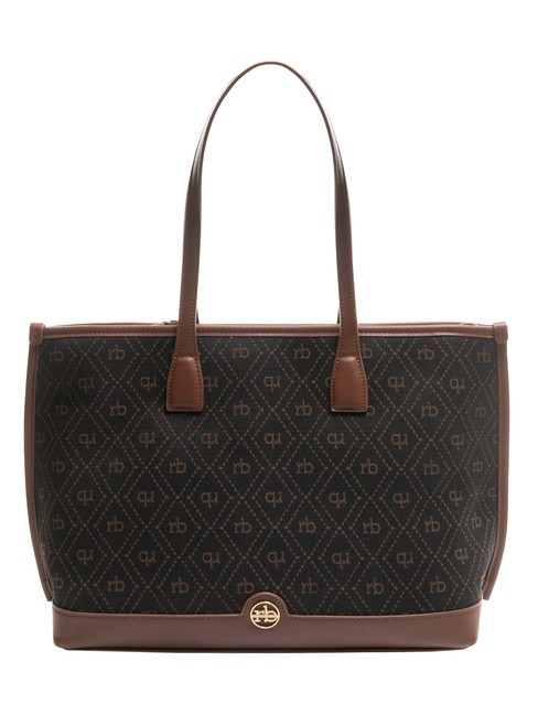 ROCCOBAROCCO FRIDA Einkaufstasche aus Jacquard-Stoff Schokolade - Damentaschen