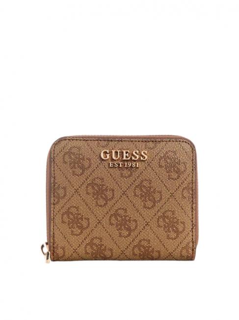 GUESS LAUREL 4G Mini-Geldbörse mit umlaufendem Reißverschluss MILCH-LOGO - Brieftaschen Damen