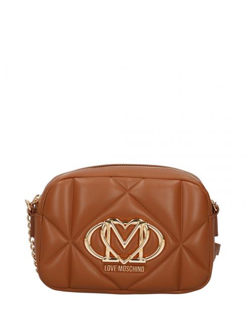 LOVE MOSCHINO GEOMETRIC QUILTED Mini-Umhängetasche Kamel - Damentaschen