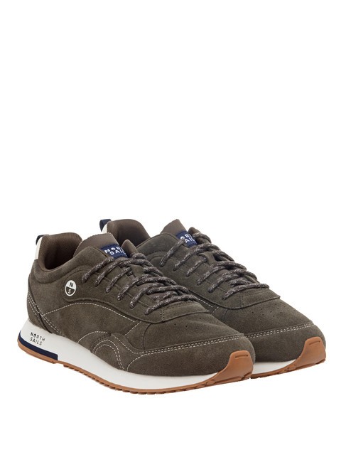 NORTH SAILS TAILER SUEDE Ledersneaker Khaki-off-white-navy023 - Herrenschuhe
