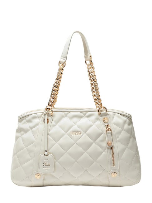 LIUJO KATE Gesteppte Tasche mit Kettengriffen Creme - Damentaschen