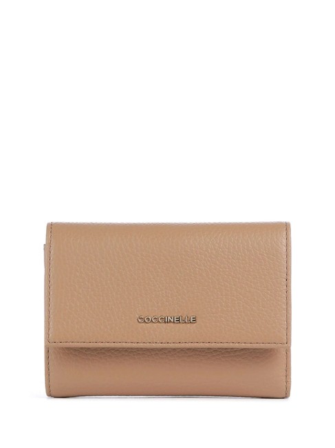 COCCINELLE METALLIC SOFT Bifold-Brieftasche aus gehämmertem Leder Häute - Brieftaschen Damen