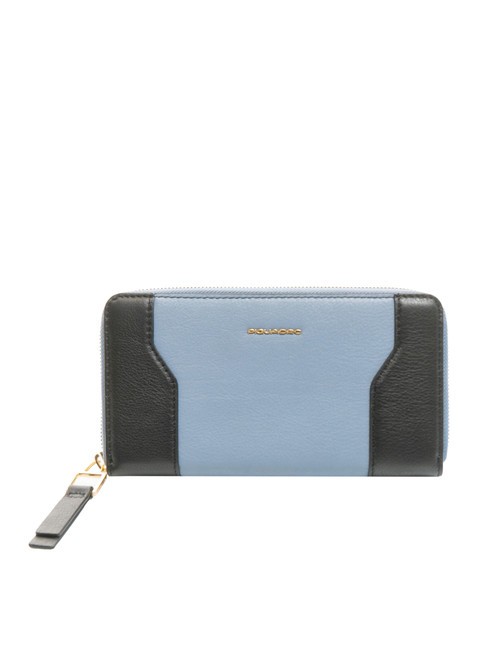 PIQUADRO W99 Ledergeldbörse Himmelblau - Brieftaschen Damen