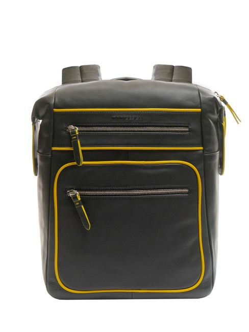 MOMO DESIGN BICOLOR Lederrucksack für 15,6-Zoll-Laptop Schwarz - PC-Rucksäcke