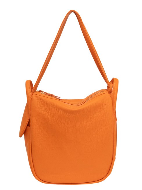 LESAC TRIO  Rucksack aus gehämmertem Leder orange - Damentaschen