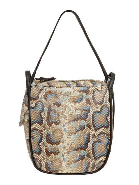 LESAC TRIO Rucksack aus St. Pythonleder graue Python - Damentaschen