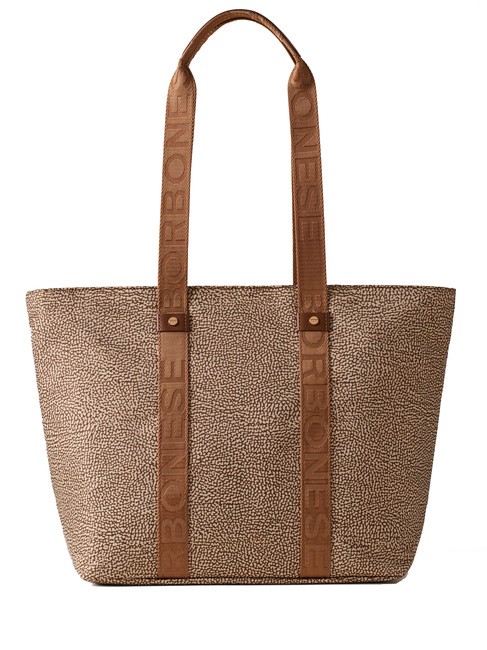 BORBONESE SHOPPER MEDIUM ECO LINE Einkaufstasche beiger Meer - Damentaschen