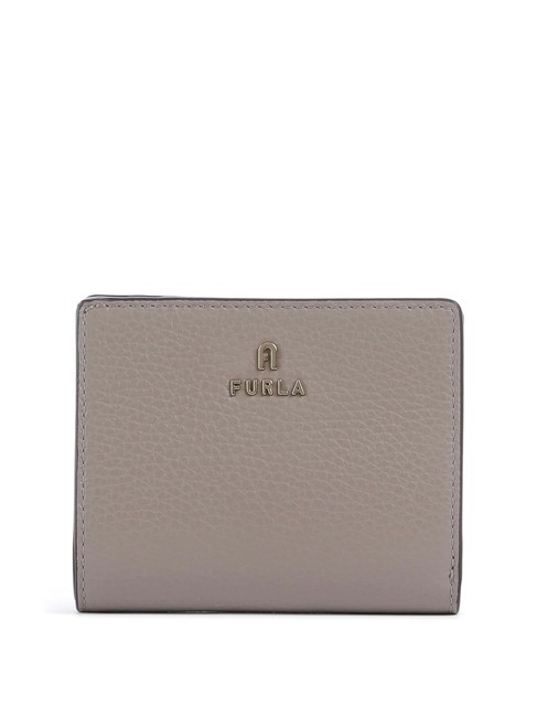 FURLA CAMELIA Kompakte Brieftasche aus Kalbsleder grauer Stuck - Brieftaschen Damen