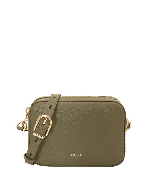 FURLA GARDENIA Umhängetasche aus Leder mit Andromeda-Print Salbei - Damentaschen