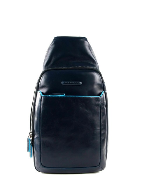 PIQUADRO BLUE SQUARE One-Shoulder-Rucksack aus Leder Blau - Umhängetaschen Herren