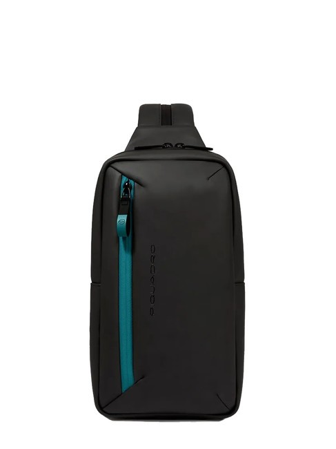 PIQUADRO CORNER SPECIALE GOMMATO  Ein-Schulter-Rucksack Schwarz - PC-Rucksäcke