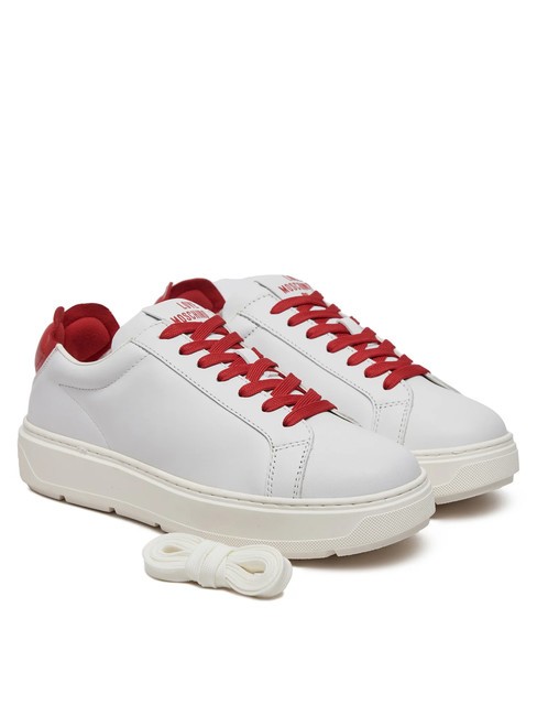 LOVE MOSCHINO BOLD 40 Ledersneaker weiß Rot - Damenschuhe