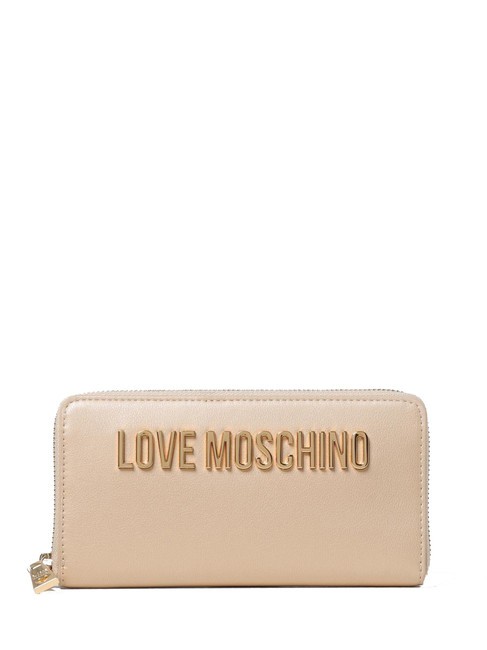LOVE MOSCHINO LOGO LETTERING Portemonnaie mit umlaufendem Reißverschluss Gold - Brieftaschen Damen