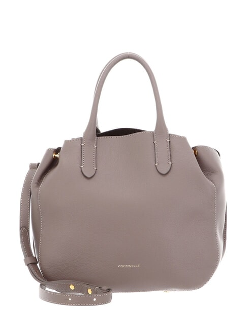 COCCINELLE SOFT-WEAR M Ledertasche mit Schultergurt warmes Taupe/Kaffee - Damentaschen