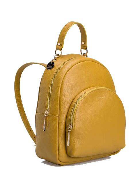 COCCINELLE ALPHA Runder Lederrucksack mit Tasche Zitronengras - Damentaschen
