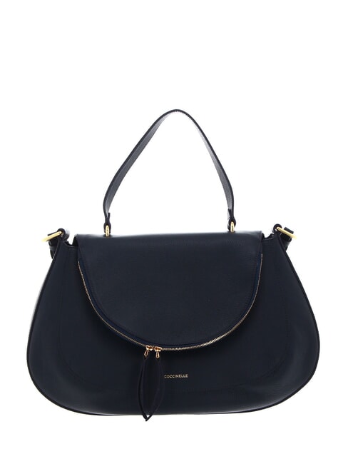 COCCINELLE SOLE Handtasche mit Schultergurt aus Leder Mitternachtsblau - Damentaschen
