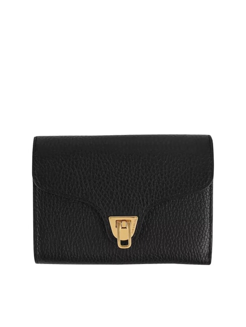 COCCINELLE BEAT SOFT Mittelgroße Geldbörse aus strukturiertem Leder Schwarz - Brieftaschen Damen
