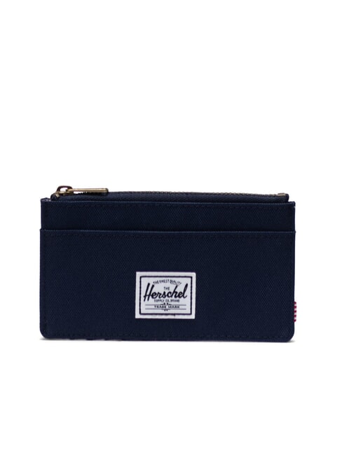 HERSCHEL OSCAR Flaches Kartenetui mit Münzfach PFAUMANTEL / HELLBRAUN - Brieftaschen Herren