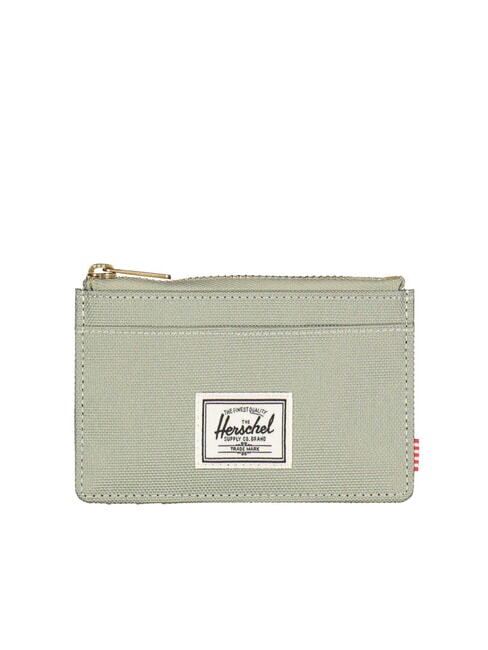 HERSCHEL OSCAR Flaches Kartenetui mit Reißverschluss Seegras/weißer Stich - Brieftaschen Herren