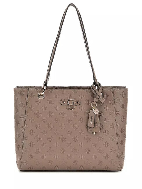 GUESS GERTY Tragetasche mit 4G-Pfingstrosen-Logo dunkles Taupe - Damentaschen