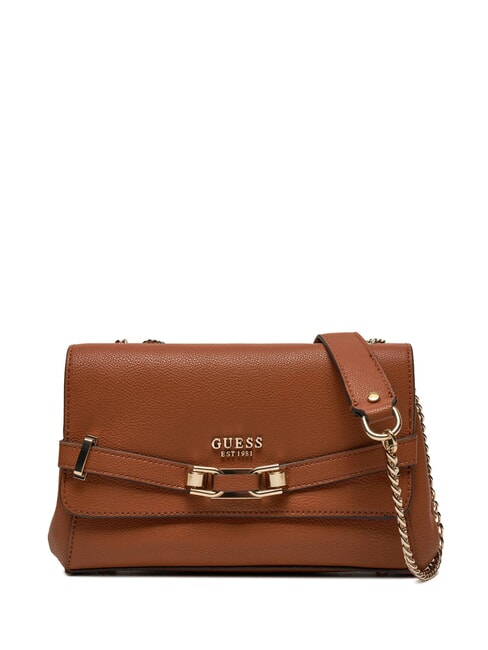 GUESS SILVYE Wandelbare Tasche mit Klappe COGNAC - Damentaschen
