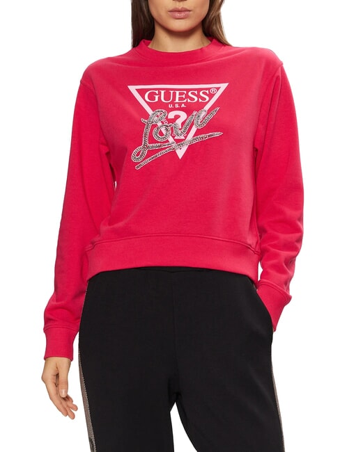 GUESS LOVE TRIANGLE Sweatshirt wildes Rot - Sweatshirts Damen