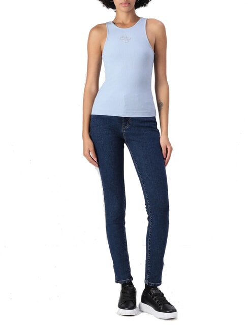 GUESS ROUND GUENDALINA Tanktop mit Logo vorne Nimbus blau - T-Shirts und Tops für Damen